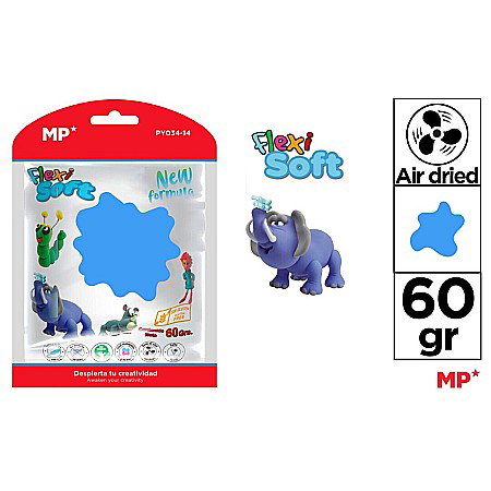 Foam clay, silk clay - PASTA MODELARE IPB FLEXI SOFT 60GR ALBASTRU MARIN PY034-14