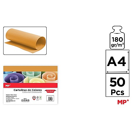 Hartie si carton colorate - CARTON COLOR IPB A4 180GR 50/SET AUR INVECHIT PN461-50