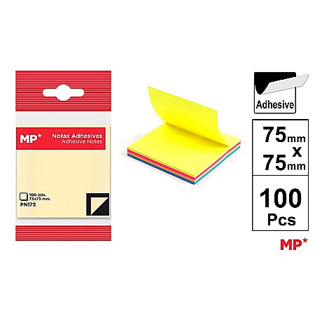 Notite autoadezive - POST IT IPB 75MM*75MM 100/SET 4 CULORI NEON PN175