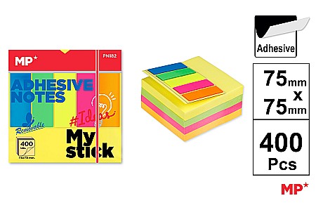 HARTIE PRODUSE DIN HARTIE - POST IT CUB IPB 75*75MM CU STICK INDEX STEAG 400/SET COLOR PN182