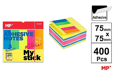 HARTIE PRODUSE DIN HARTIE - POST IT CUB IPB 75*75MM CU STICK INDEX STEAG 400/SET CULORI INTENSE PN183