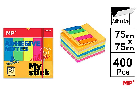 HARTIE PRODUSE DIN HARTIE - POST IT CUB IPB 75*75MM CU STICK INDEX STEAG 400/SET CULORI INTENSE PN185