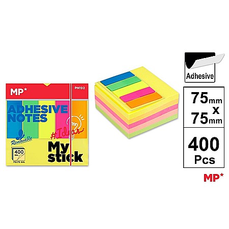 HARTIE PRODUSE DIN HARTIE - POST IT CUB IPB 75*75MM CU STICK INDEX STEAG 400/SET CULORI PALE PN192