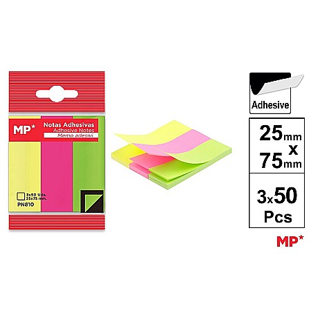 Notite autoadezive pt studenti - POST IT IPB 25*75MM 3*50PCS CULORI INTENSE PN810
