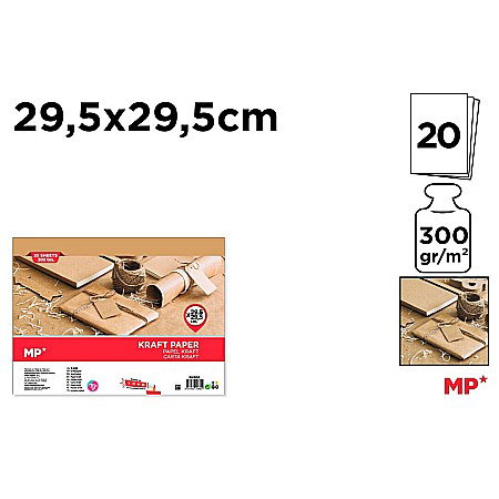 Hartie Kraft - CARTON KRAFT IPB 29.5*29.5CM 300GR 20/SET PN309