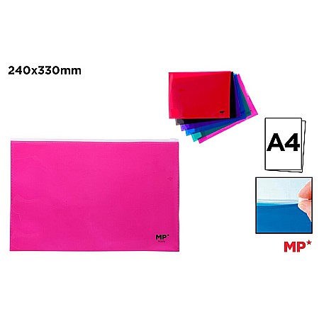 Mape tip plic cu capsa - MAPA PLASTIC IPB A4 CU FERMOAR CULORI ASORTATE PC075