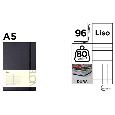 NOTES IPB A5 CERVANTES CU ELASTIC 96F NEGRU AR/ DR/ VE PB650 [0]