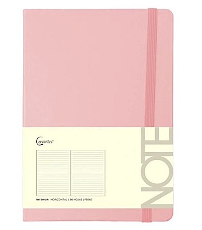 Agende nedatate - NOTES IPB A6 CERVANTES CU ELASTIC 96F CORAL PASTEL AR/ DR/ VE PB666