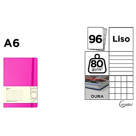 Agende nedatate - NOTES IPB A6 CERVANTES CU ELASTIC 96F ROZ INTENS AR/ DR/ VE PB690