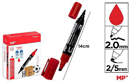 Bic/ IPB - MARKER PERMANENT IPB 2 CAPETE ROSU PE462R-S