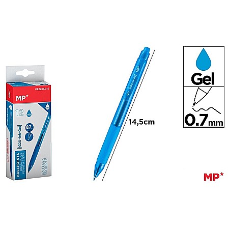 Pixuri cu gel - PIX GEL IPB 0.7MM CLICK ALBASTRU DESCHIS PE226AC-S