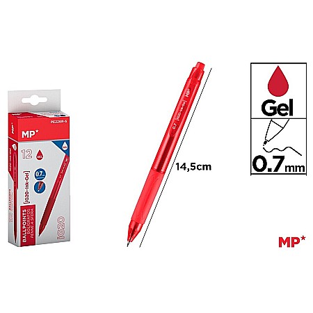 Pixuri cu gel - PIX GEL IPB 0.7MM CLICK ROSU PE226R-S