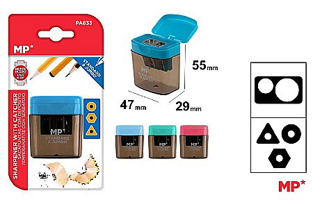RECHIZITE SCOLARE IPB - ASCUTITOARE DUBLA CU CONTAINER IPB PLASTIC CULORI ASORTATE PA833