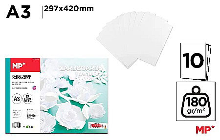 HARTIE PRODUSE DIN HARTIE - CARTON ALB IPB A3 180GR 10/SET PN211B-A3