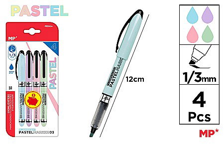 Textlinere - TEXTMARKER IPB 4/SET PASTEL VARF 1MM-3MM PE504