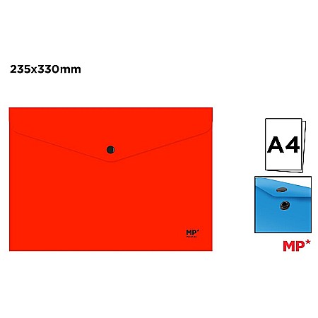 Mape tip plic cu capsa - MAPA PLASTIC IPB A4 CU CAPSA ROSU PC537-02