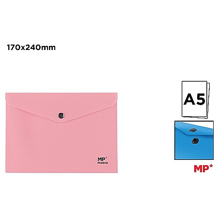 Mape tip plic cu capsa - MAPA PLASTIC IPB A5 CU CAPSA ROZ PC538-04