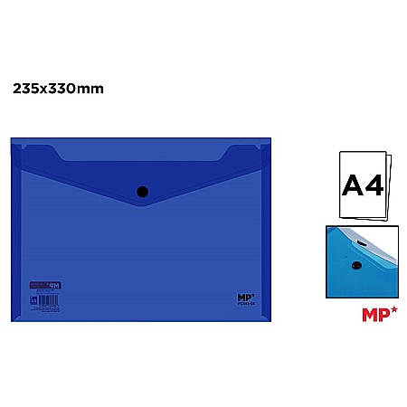 Mape tip plic cu capsa - MAPA PLASTIC IPB A4 CU CAPSA ALBASTRU TRANSPARENT PC543-03