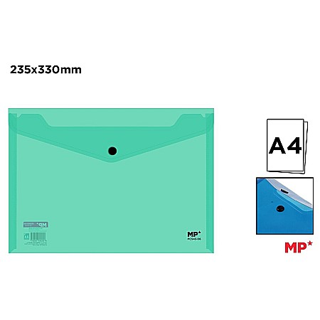 Mape tip plic cu capsa - MAPA PLASTIC IPB A4 CU CAPSA TURCOAZ TRANSPARENT PC543-06