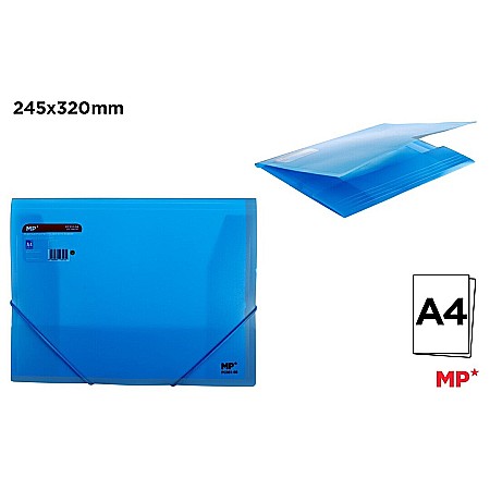 Dosar plic din plastic cu elastic - DOSAR PLIC PP A4 IPB CU ELASTIC ALBASTRU AZUR PC551-06