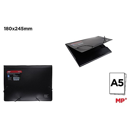 Dosar plic din plastic cu elastic - DOSAR PLIC PP A5 IPB CU ELASTIC NEGRU PC553-01
