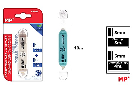 Corector fluid cu pasta corectoare - CORECTOR SI BANDA LIPICI 2 IN 1 IPB  PA419