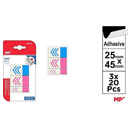 Indecsi autoadezivi, pagemarkere - INDEX ADEZIV IPB PAGE MARKERS 25*45MM 3*20PCS PN314