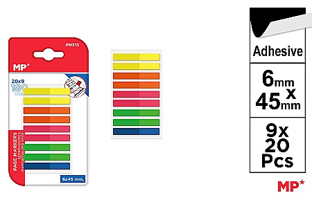 Indecsi autoadezivi, pagemarkere - INDEX ADEZIV IPB PAGE MARKERS 6*45MM 9*20PCS PN315