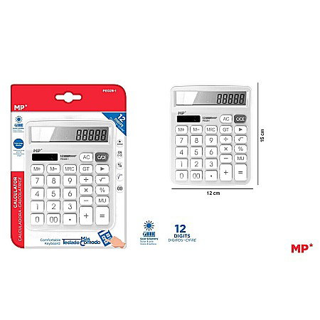 Calculatoare de birou pt studenti - CALCULATOR BIROU IPB 12DIG ALB PE028-1