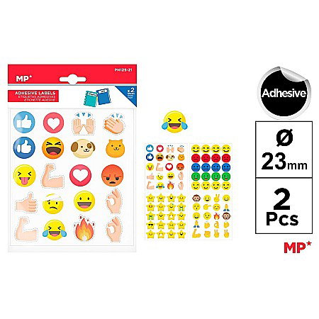 Stickere Decorative - STICKER IPB 23MM 2 COLI/SET EMOJI PN125-21