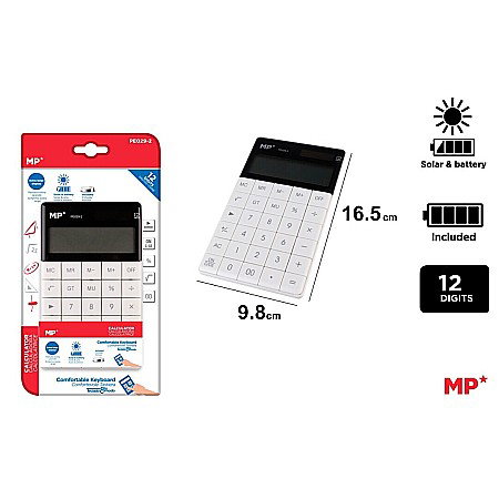 APARATURĂ ȘI PRODUSE DE BIROU - CALCULATOR BIROU IPB 12DIG ALB-NEGRU PE029-2