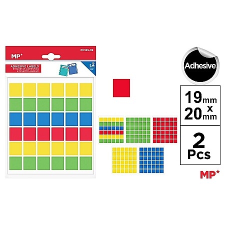 Materiale Didactice - PATRATE ADEZIVE IPB 19*20MM 2COLI/SET 4 CULORI PN125-39