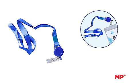 Ecusoane/ coperte documente /accesorii - SNUR ECUSON IPB CU CLIPS RETRACTABIL ALBASTRU PP028-01