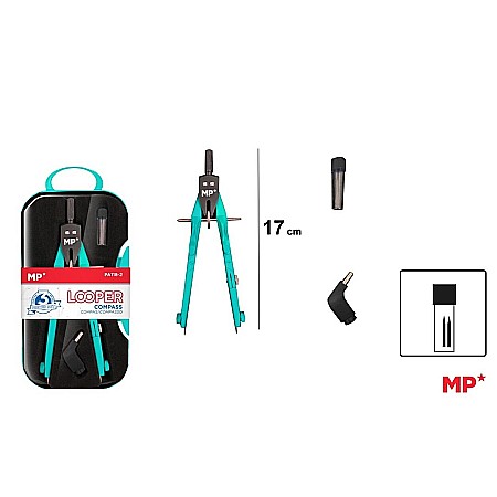 Compas scolar - COMPAS IPB PROFESIONAL 3 PIESE/SET TURQUOISE PA118-2