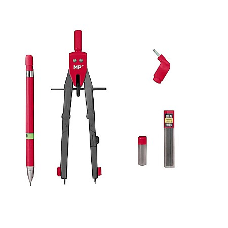 Compas scolar - COMPAS IPB 170MM 5 PIESE ROSU PA119-2