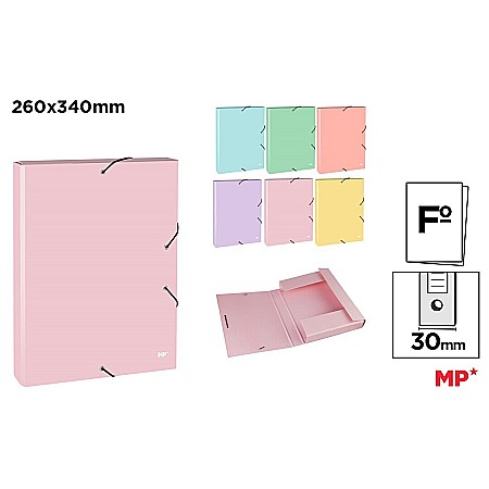 ORGANIZARE SI ARHIVARE - MAPA CARTON A4 3CM CU ELASTIC CULORI PASTEL PC114-01