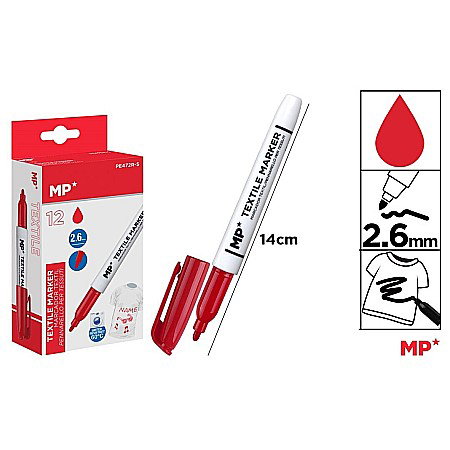 Markere textile H - MARKER TEXTILE IPB VF ROTUND 2.6MM ROSU PE472R-S