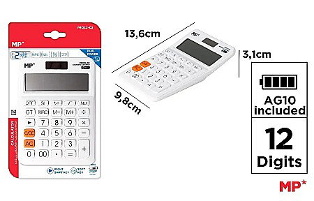 APARATURĂ ȘI PRODUSE DE BIROU - CALCULATOR BIROU IPB 12DIG ALB PE032-02