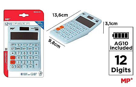 APARATURĂ ȘI PRODUSE DE BIROU - CALCULATOR BIROU IPB 12DIG ALBASTRU PE032-03