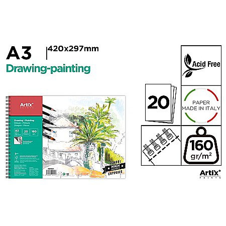 Blocuri de desen profesionale - BLOC DESEN IPB A3 ARTIX SPIRA 20 COLI 160GR/M2 PB1007