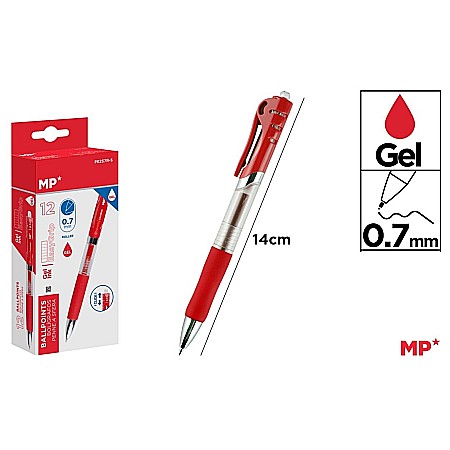 Pixuri cu gel - PIX CU GEL IPB 0.7MM CLICK ROSU PE257R-S