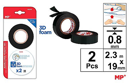 Banda dublu adeziva - BANDA DUBLU ADEZIVA IPB 19MM*2.3M BURETATA 2/SET PA515