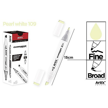 Markere creative 2 capete - ART MARKER IPB 2 CAPETE ALB PERLAT 109 PP915-109 n
