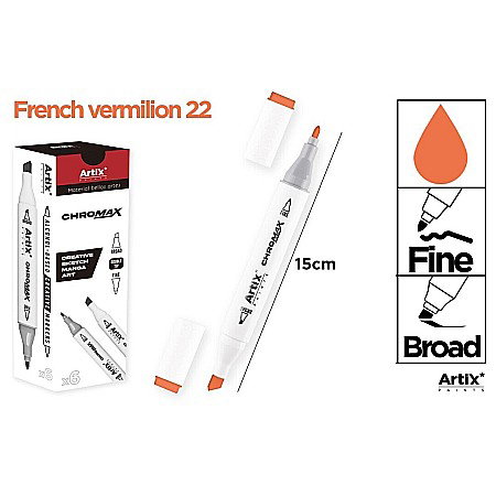 Markere creative 2 capete - ART MARKER IPB 2 CAPETE ROSU VERMILION 22 PP915-22