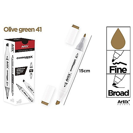 Markere creative 2 capete - ART MARKER IPB 2 CAPETE VERDE MASLINIU 41 PP915-41