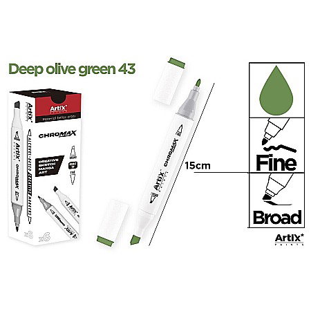 Markere creative 2 capete - ART MARKER IPB 2 CAPETE VERDE MASLINIU INTENS 43 PP915-43