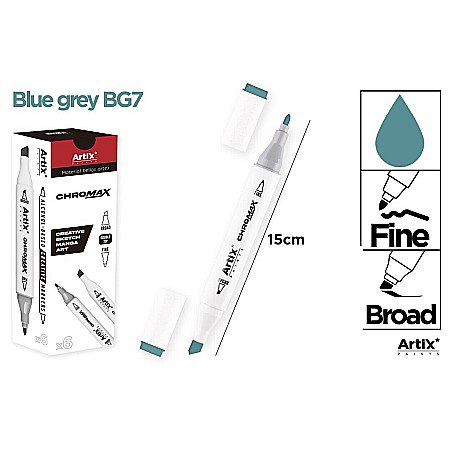 Markere creative 2 capete - ART MARKER IPB 2 CAPETE GRI ALBASTRUI INCHIS BG7 PP915-108