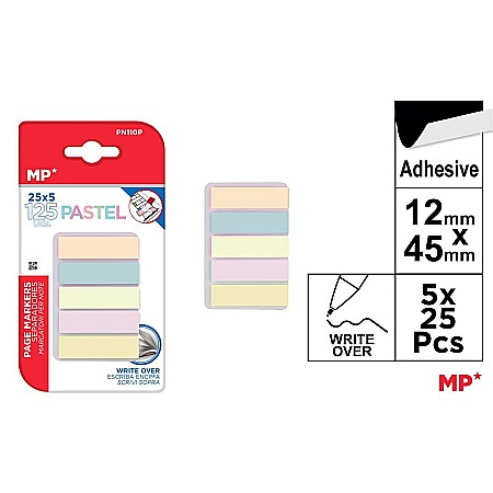 Indecsi autoadezivi, pagemarkere - STICK INDEX IPB 5 CULORI PASTEL STEAG 12*45MM PN110P