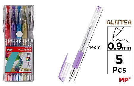 Pixuri cu glitter/ metalizate/ fluo - PIX IPB 5 CULORI/SET GLITTER PASTEL PE105O-5