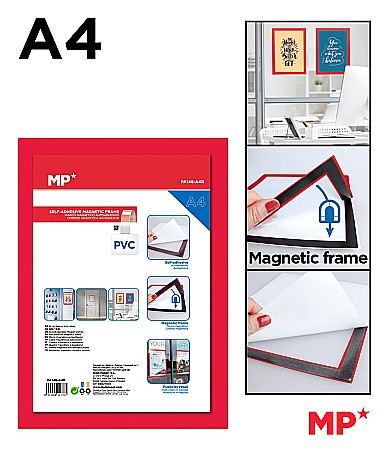 MIJLOACE DE PREZENTARE - AVIZIER MAGNETIC IPB A4 RAMA ROSIE  PA148-A4R